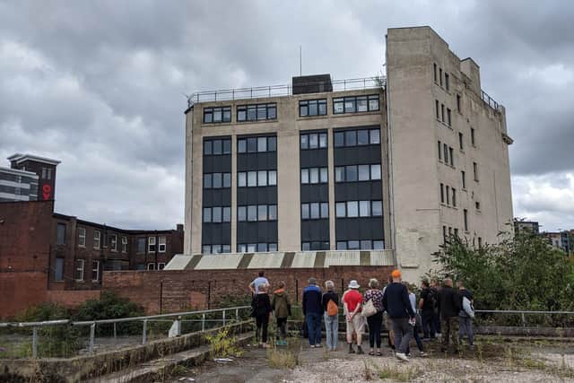 People enjoying tours of the Sheffield Castle site as part of Castlegate Festival. Picture: Sheaf and Porter Rivers Trust