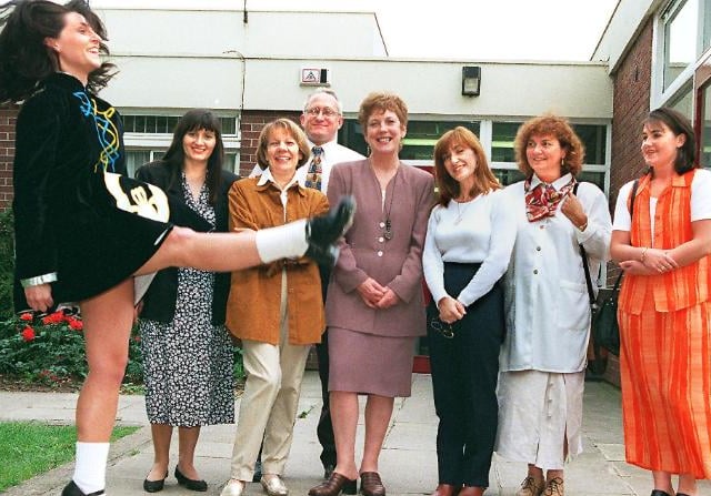 Fiona Robinson from Conisbrough dances for teachers at Hexthorpe Primary in 1997.