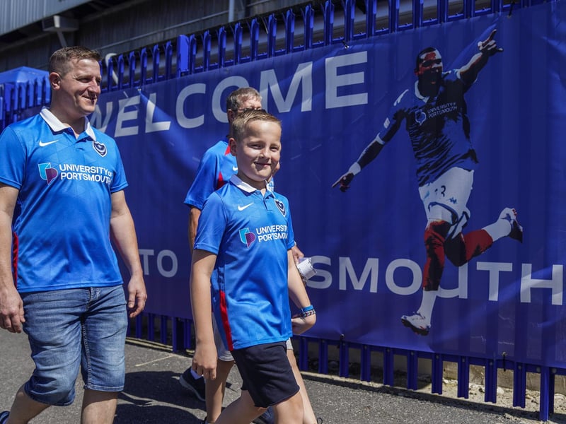 Portsmouth fans arrive at Fratton Park.