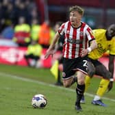Ben Osborn of Sheffield United during the Sky Bet Championship match at Bramall Lane: Andrew Yates / Sportimage
