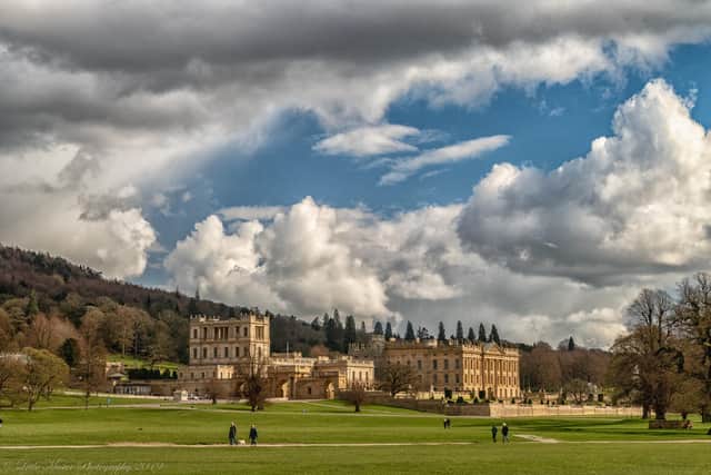 Chatsworth House on a day of April showers sent in by Michael Hardy