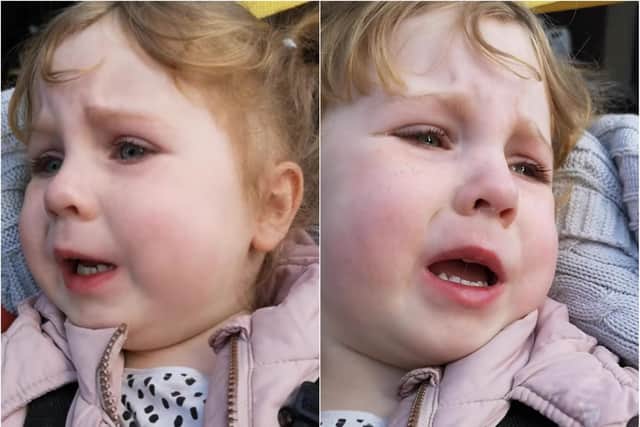 Lucinda Taylor-Milne shared footage of her daughter crying in Sheffield