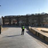 More services are now running from Sheffield railway station but people are still being told only to use public transport if absolutely necessary (pic: BTP South Yorkshire)