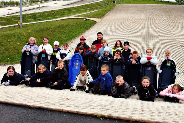 These students completed a skiing and snowboarding course at Silksworth in 2003. Were you part of the group?