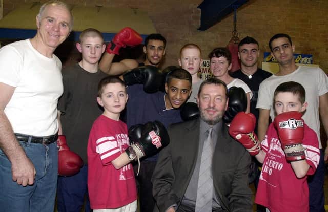 Then Home Secretary David Blunkett meets some of the kids at Brendan Ingles gym in Wincobank in December 2002