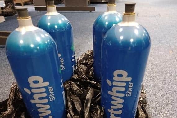 Sheffield city centre Neighbourhood Policing Team impounded four Smartwhip Silver 640g cylinders of nitrous oxide after serving a warrant at a property on West Street.