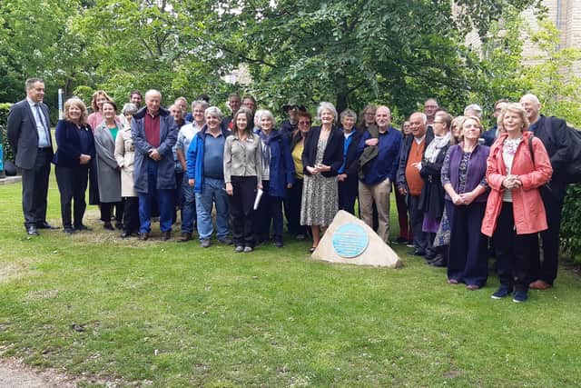 After a campaign run by The Star and Campaign to Protect Rural England, Ethel Haythornthwaite, who fought for our access to the Peak District and Sheffield's green belt finally has a blue plaque in her honour. PIctured are people who attended the unveiling
