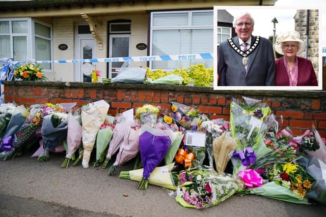 Flowers and messages of condolences have been left outside Freda Walker's Langset Junction home, where she lived with her husband Ken. Vasile Culea has been charged with her murder and is due to go on trial in October