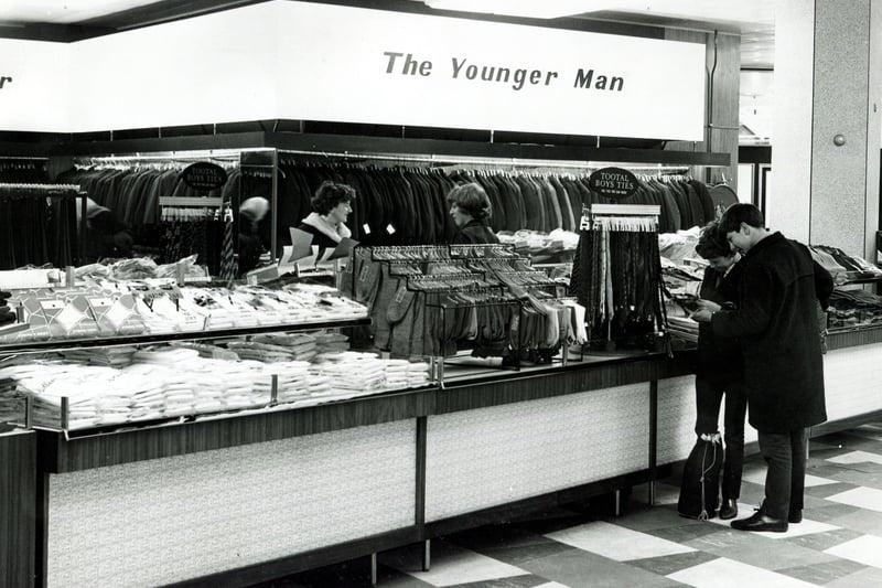 The younger man's tailoring department in the store in 1964