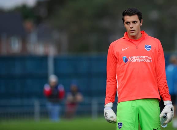 American keeper Duncan Turnbull replaced Craig MacGillivray at half-time at Privett Park. Picture: Sarah Standing (010920-6430)