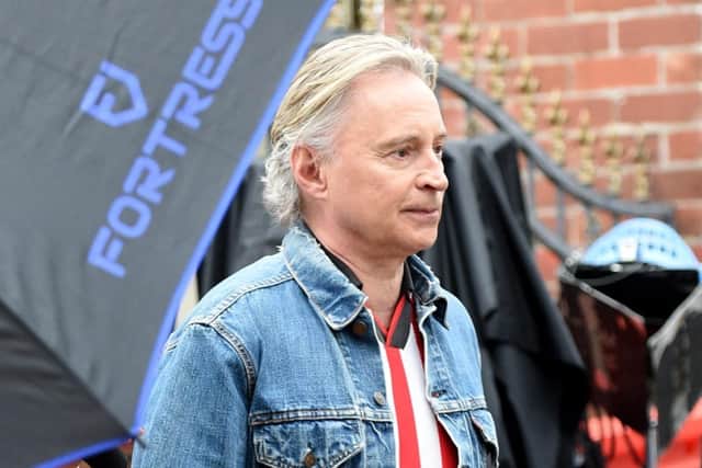 Robert Carlyle pictured during filming for The Full Monty Disney+ TV series taking place in Manchester (pic: Mark Campbell/MCPIX)