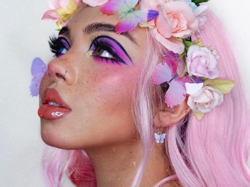 A soft pastel look.