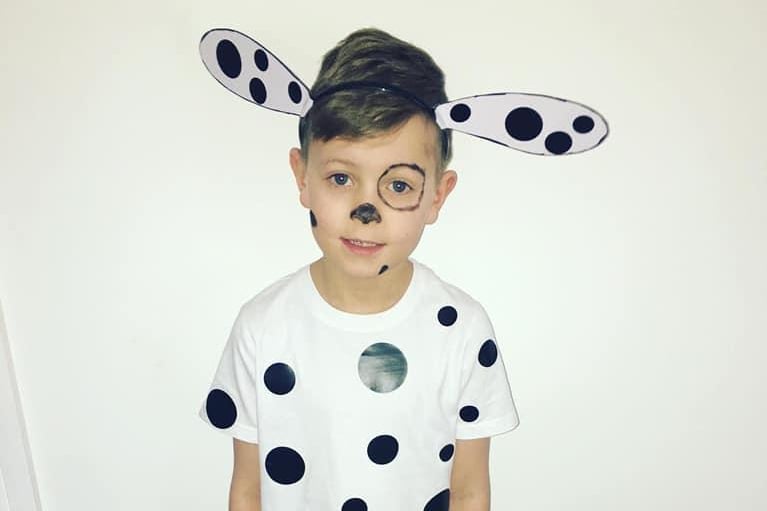 Bobby as Pongo from 101 Dalmatians.