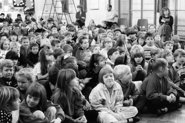 Story time at Hartley Brook Primary School, Sheffield, 1995