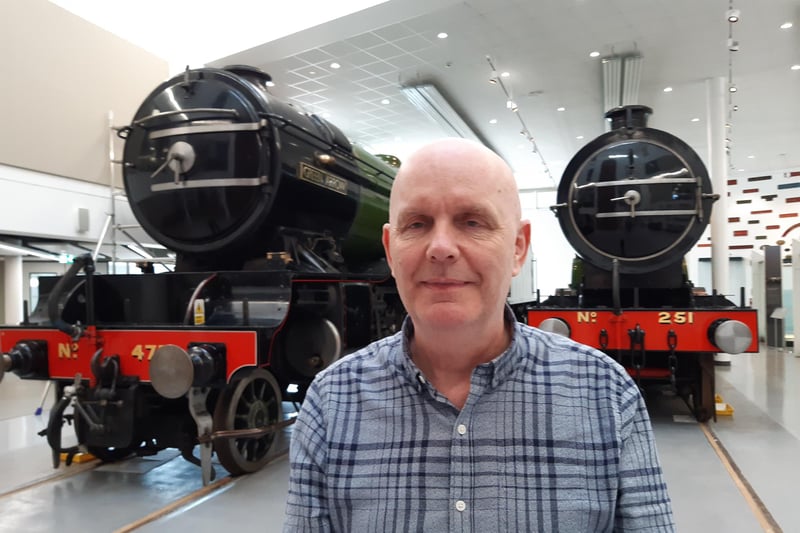 Museum Project manager Bill McHugh in the rail heritage section at Danum Gallery, Library and Museum