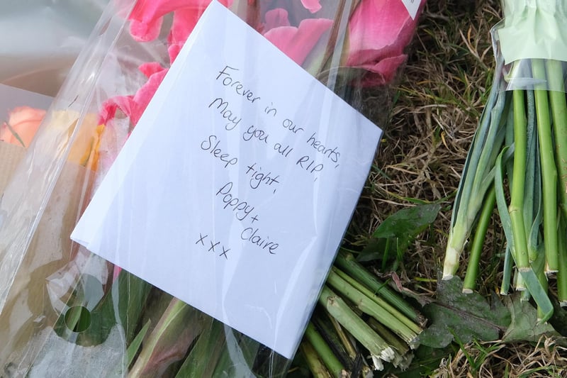 Floral tributes at Outwood Academy City. Picture: Dean Atkins.