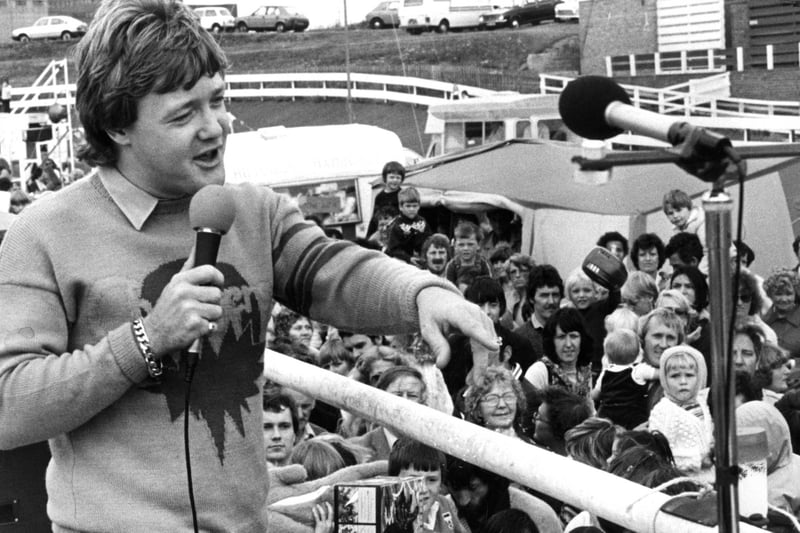 A reminder from July 1981 as Keith Chegwin entertains the crowds at Gypsies Green Stadium. Were you there?