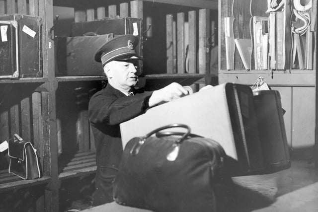 Mr. Ernest Hales, the night left luggage attendant, pictured on December 30,1957