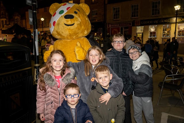 Pudsey bear was among the visitors on Children in Need night.