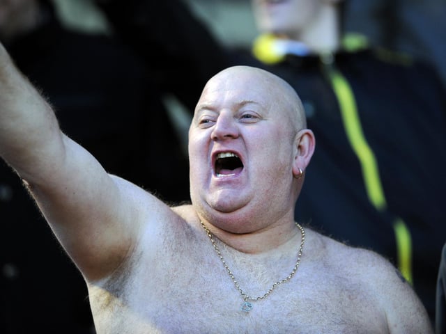 Well-known Sheffield Wednesday fan Paul 'Tango' Gregory at Oakwell in 2010