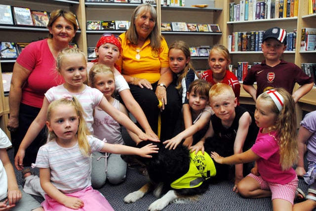 Sweep the Pets and Therapy dog got plenty of attention from these children at Boldon Library in 2006. Does this bring back happy memories?