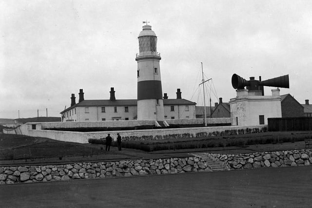 Souter Point lighthouse, pictured in October 1936, was the first lighthouse to be electrically powered.