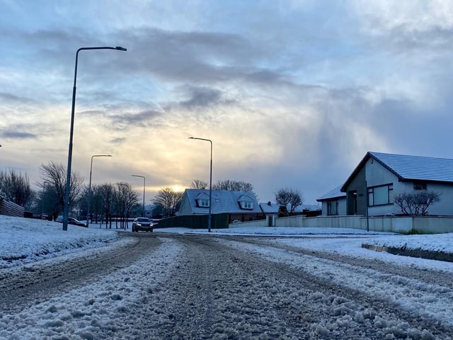 Roads in Armadale were covered in snow and sludge.