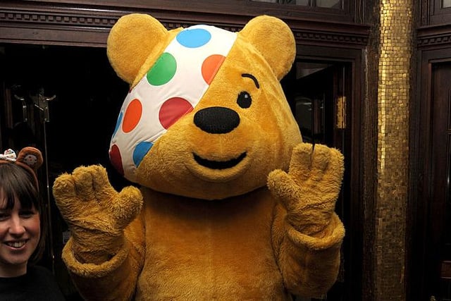 In 2007, aged 22, the famous bear got an updated look. The BBC Children in Need logo was updated once again, giving Pudsey a more colourful bandana featuring different coloured spots on a white background. This is the version of Pudsey still used today, pictured here in 2011 (Photo: Ben Pruchnie/Getty Images)