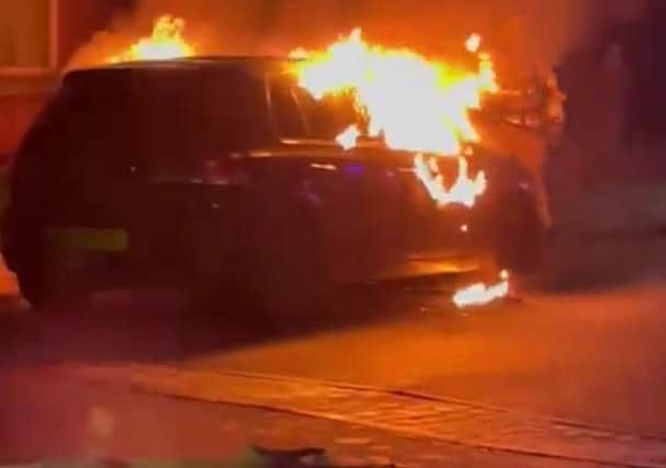 A car torched in an arson attack in Sheffield on Bonfire Night (Photo: Shaffaq Mohammed)