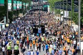 LONDON, ENGLAND - MAY 28:  Supporters make their way to the stadium prior to Sky Bet Championship Play Off Final match between Hull City and Sheffield Wednesday at Wembley Stadium on May 28, 2016 in London, England.  (Photo by Mike Hewitt/Getty Images)
