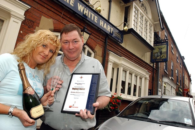 Bawtry White Hart landlady and landlord Sandra and Philip Rose, whose pub has been named Punch Tavern's second best hostelry in the North in 2004