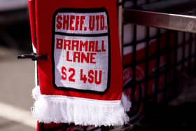 A general view of a scarf displaying the street sign, Bramall Lane outside Sheffield United's home stadium (George Wood/Getty Images)