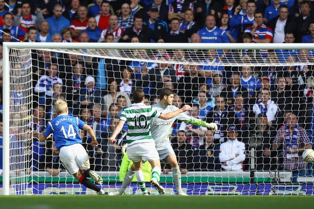 2011-12
Steven Naismith hit the most recent Rangers Old Firm double, past Fraser Forster, in a 3-1 win at Ibrox in September 2011, completing his brace in the 90th minute.