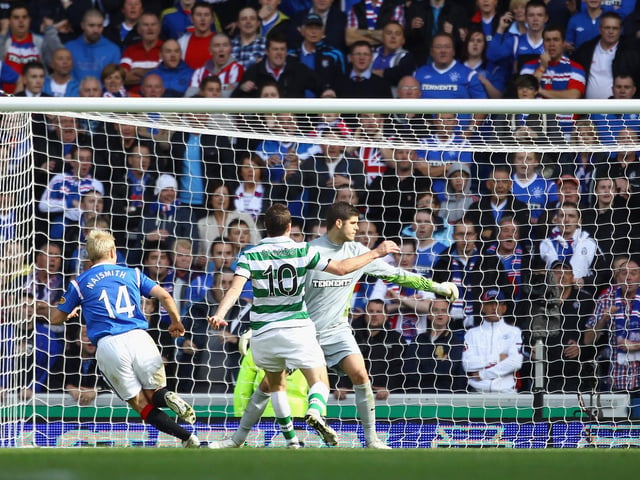 2011-12
Steven Naismith hit the most recent Rangers Old Firm double, past Fraser Forster, in a 3-1 win at Ibrox in September 2011, completing his brace in the 90th minute.