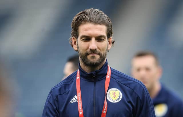 GLASGOW, SCOTLAND - OCTOBER 13: Charlie Mulgrew of Scotland is seen ahead of  the UEFA Euro 2020 qualifier between Scotland and San Marino at Hampden Park on October 13, 2019 in Glasgow, Scotland. (Photo by Ian MacNicol/Getty Images)