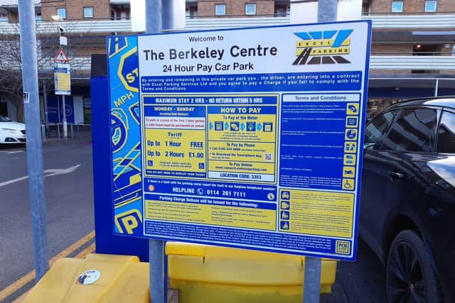 The old signs at Berkeley Centre stated tickets had to be purchased 'on arrival'.