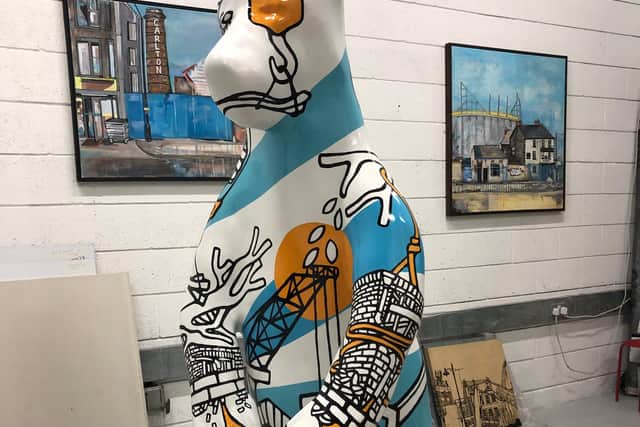 A painted bear.