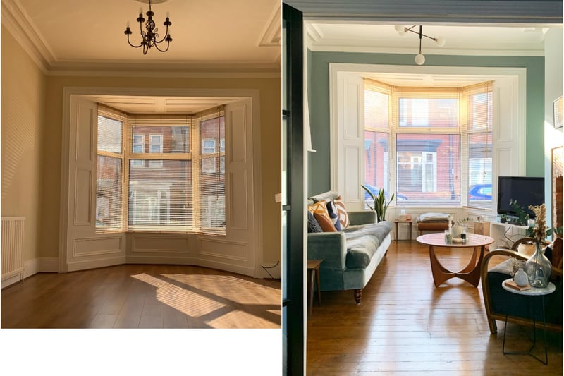 Sarah said: "New flooring and bolder paint makes more of the original window panelling."