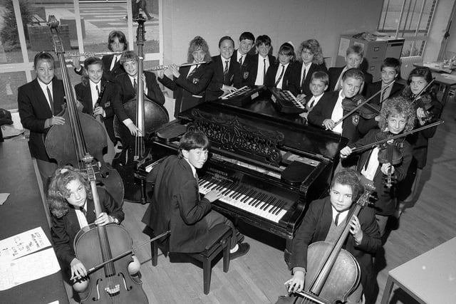 Sutton's Quarrydale School's music group from 1990