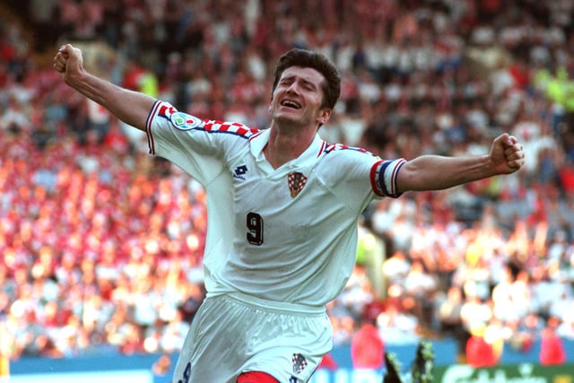 Davor Suker double scorer for Croatia in their 3-0 win over Denmark at Hillsborough in Euro 96.