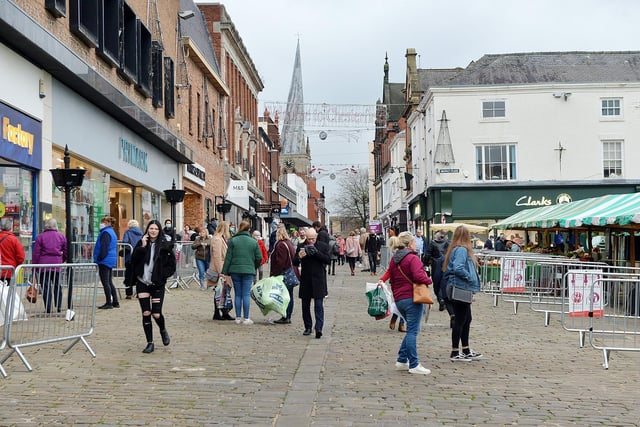Many residents paid their first visit to Chesterfield town centre for several weeks.