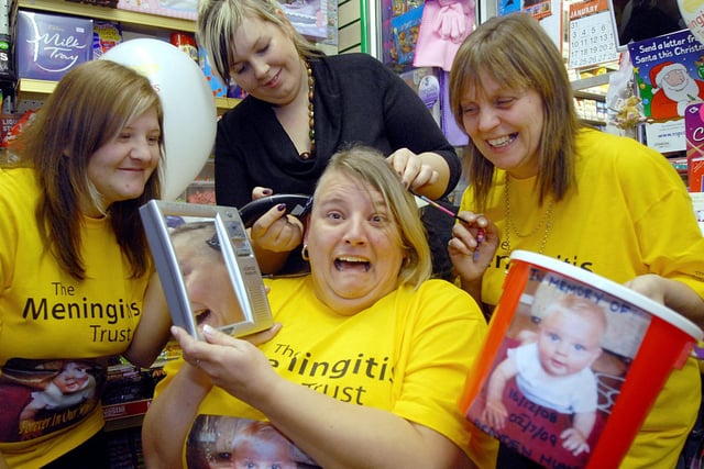 Gail Horsley got her head shaved for the Meningitis Trust in 2010