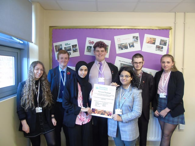 Left to right: Kaisza Krakowiak; Harry Whitehouse; Leila EL Khatib; Blake Gray (middle); Annamaria Conacel; Wil Pasturel; Megan Haines