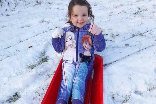 The snow meant sledging fun for some youngsters across the capital