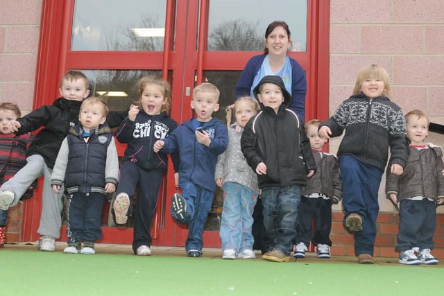 Youngsters pictured waiting to play in the green area at the Central Estate nursery, in Hartlepool, in 2011.