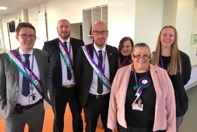 Staff members wore Suffragette badges and sashes while students made pledges to #breakthebias following this year’s campaign for International Women’s Day.