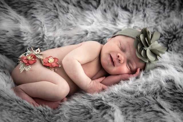Baby Aria was born on 4 April to parents Sarah and Greg. Mum and dad made the most of lockdown by doing a baby photo shoot so her extended family were able to see the new arrival