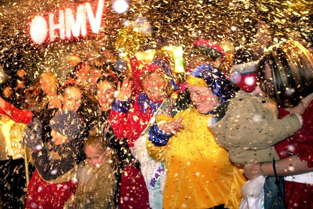 Doncaster Christmas Lights Switch-On in 2003 when the 'snow storm' hit party goers