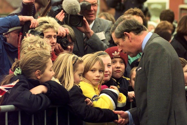 Prince Charles meets local youngsters on the Manor Estate in 1998