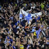 Sheffield Wednesday fans at Hillsborough for a remarkable night in which the Owls fought back from 4-0 down to book a place at Wembley     Pic Steve Ellis